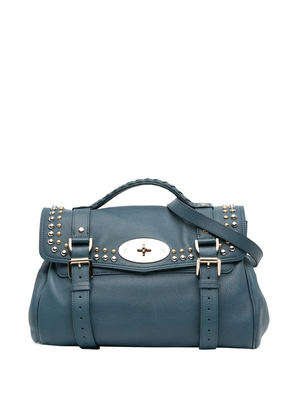 Mulberry Pre-Owned 2010-2015 Grained Calfskin Studded Alexa satchel | Blue | Image 1