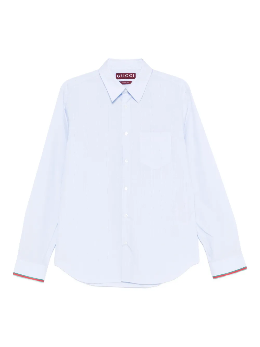 Gucci striped-trim shirt - Blau