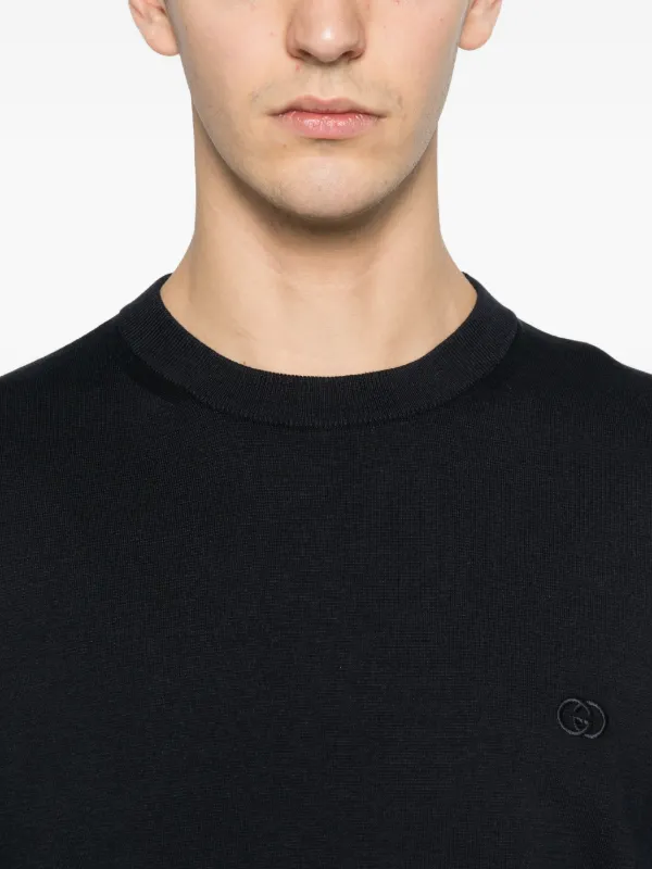 Gucci Silk Cotton T-shirt With Embroidery | Blue | FARFETCH