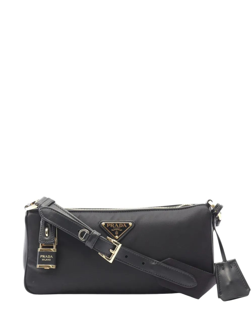Prada Pre-Owned 2013-2025 Small Leather and Tessuto crossbody bag - Nero