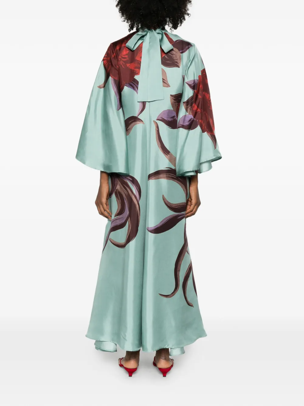 La DoubleJ Maxi-jurk met bloemenprint Blauw