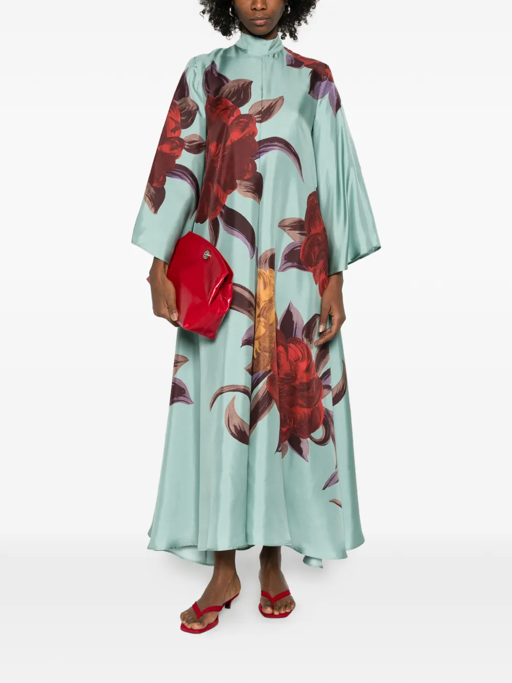 La DoubleJ floral-print maxi dress - Blauw