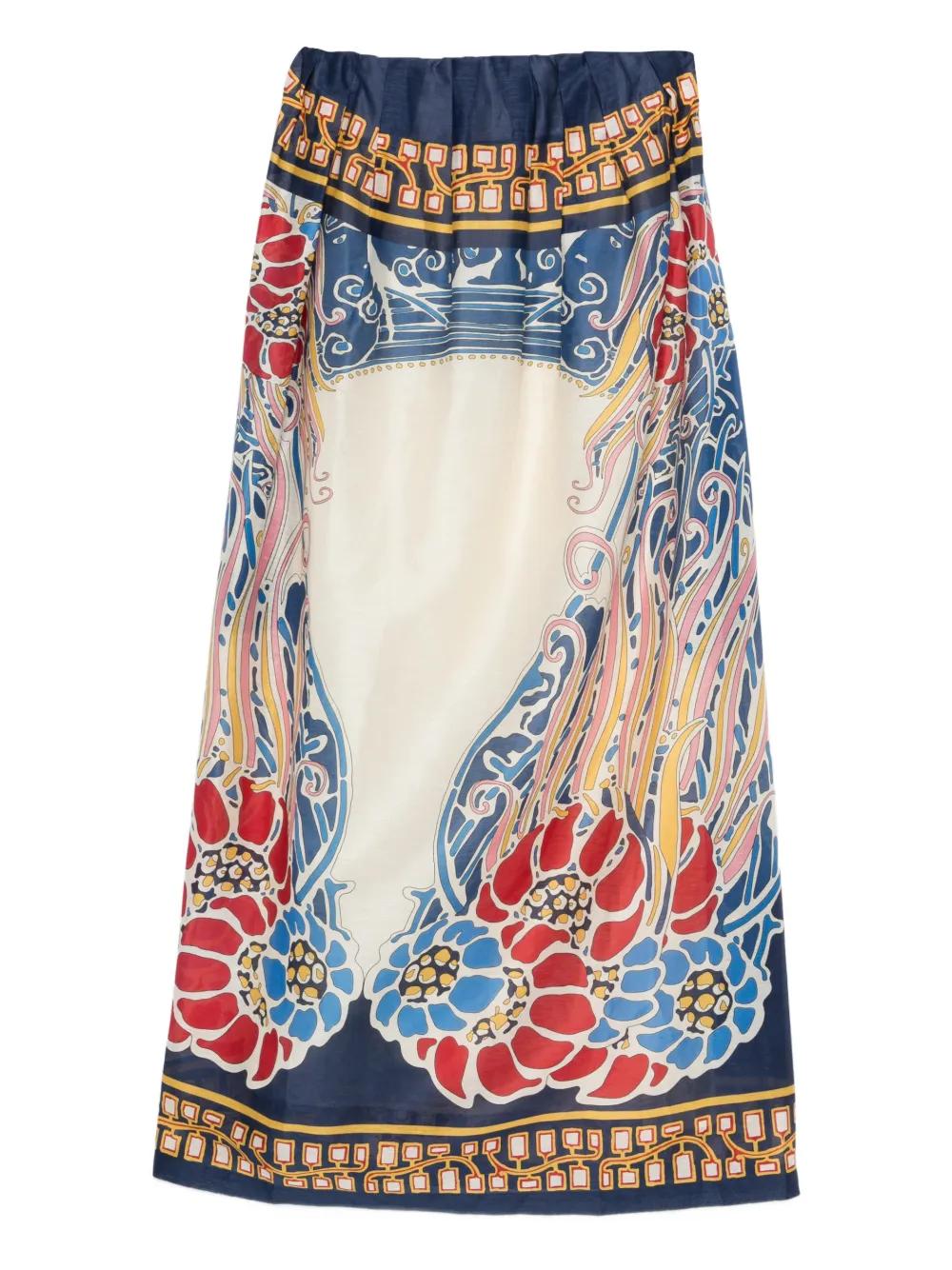 La DoubleJ geometric-pattern midi dress - Toni neutri