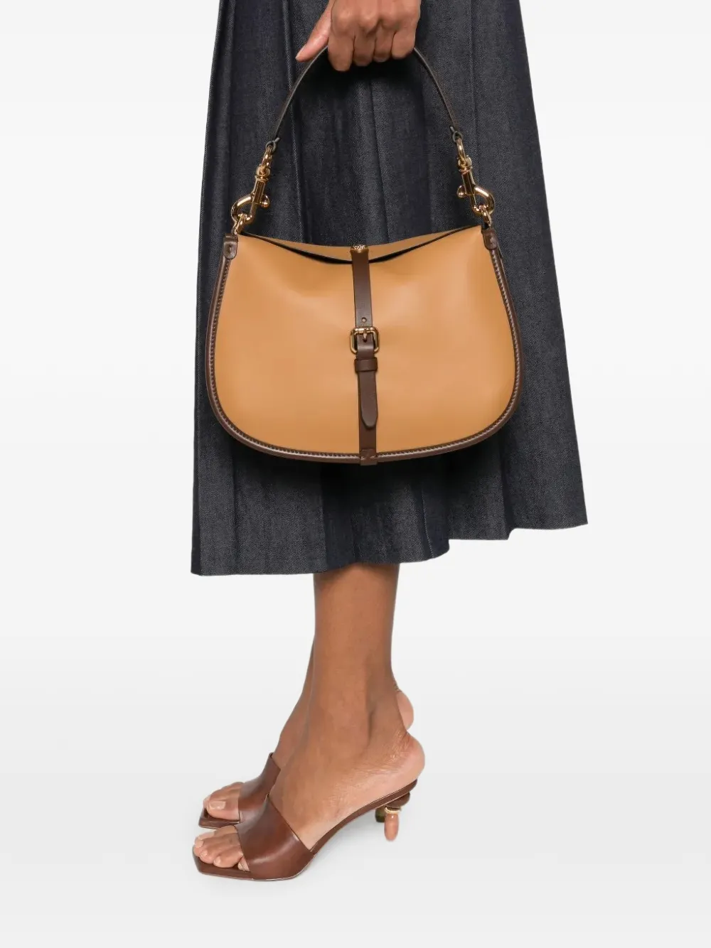 ETRO Pony shopper met gespdetail Bruin