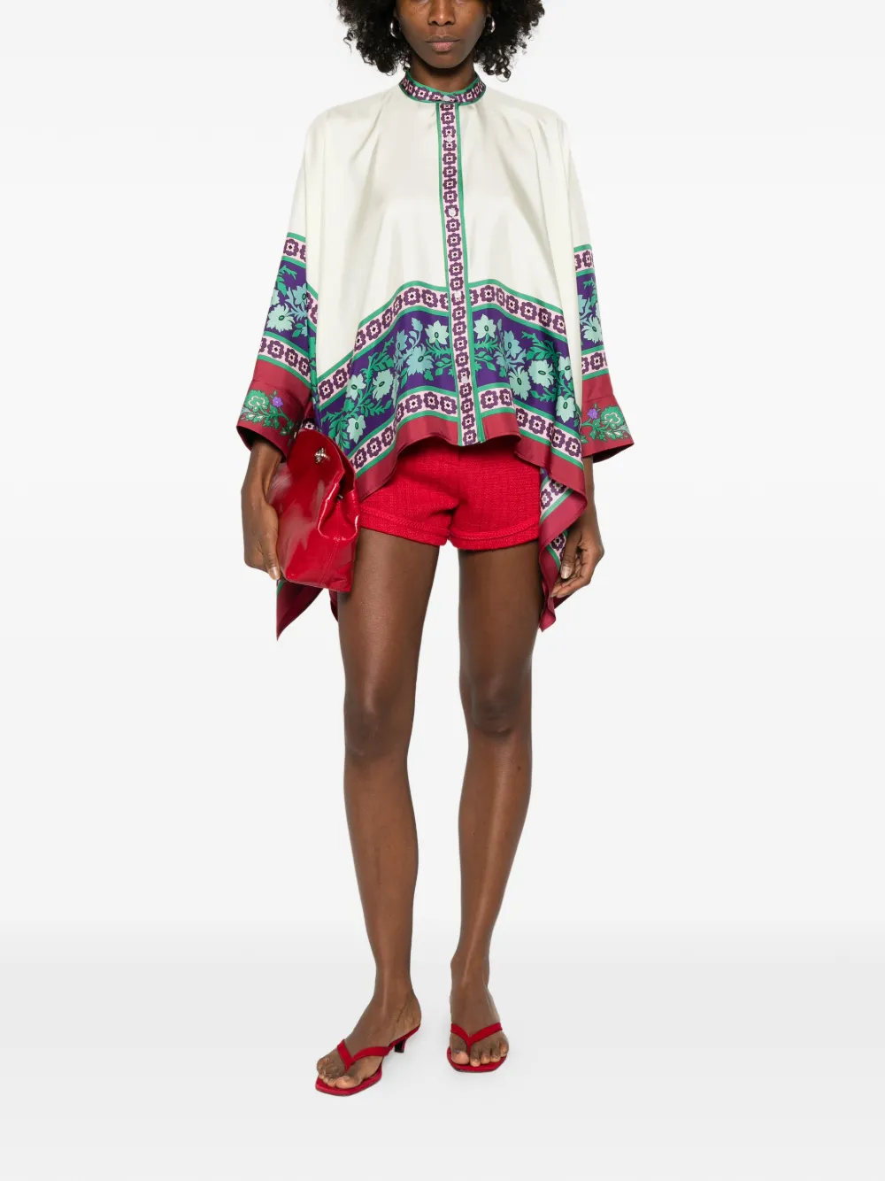 La DoubleJ floral-pattern shirt - Wit