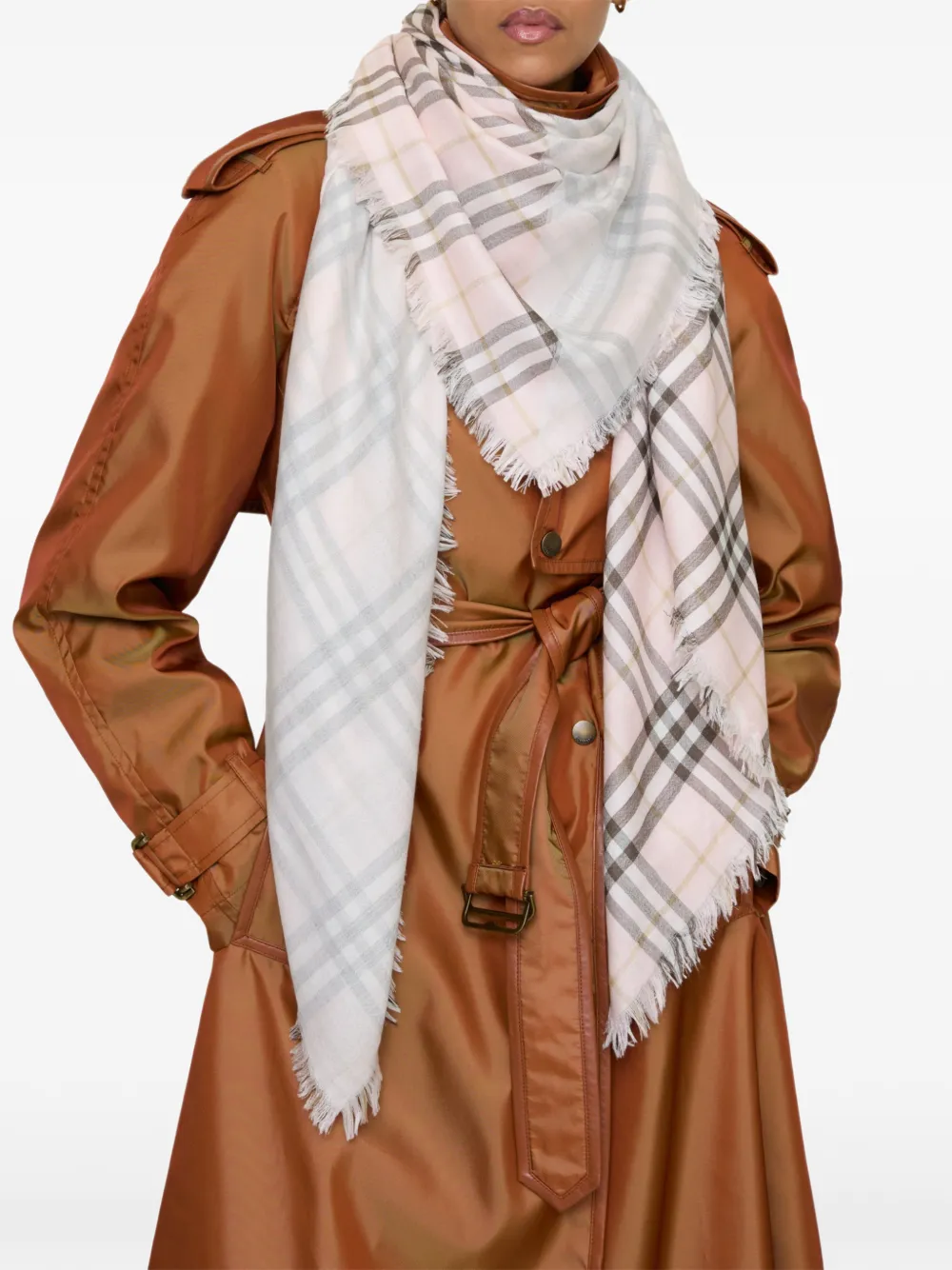 Burberry Geruite sjaal Roze