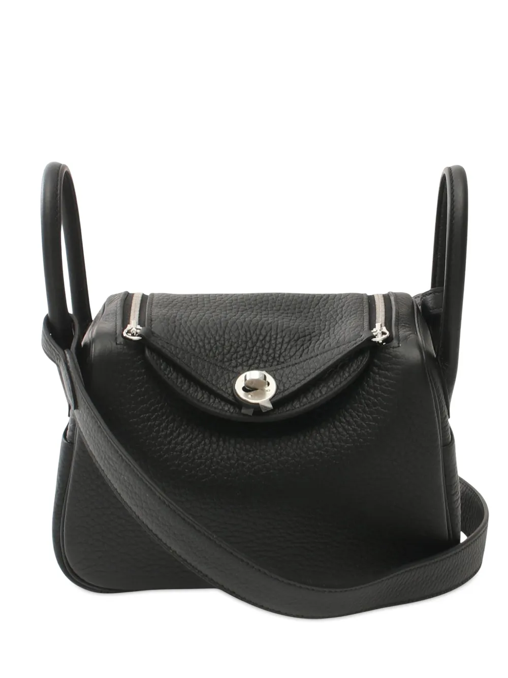 Hermès Pre-Owned Borsa a tracolla Lindy mini in pelle Taurillon Clemence 2024 - Nero
