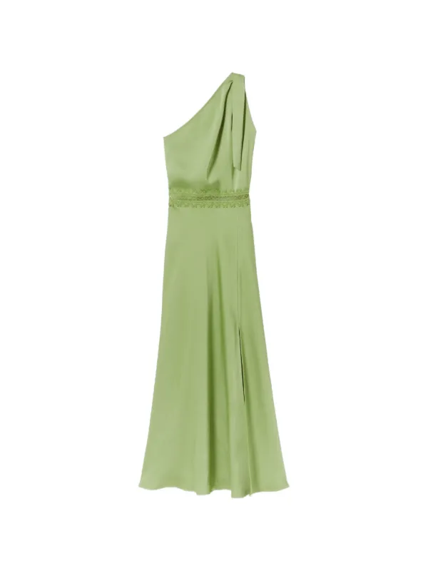 Claudie Pierlot one-shoulder Satin Dress | Green | FARFETCH IL
