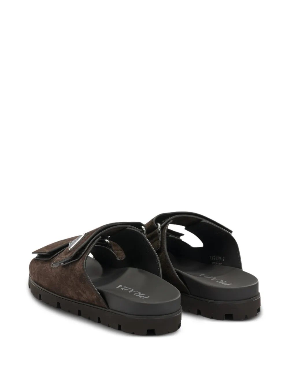 Prada logo-appliqué strapped sandals Bruin