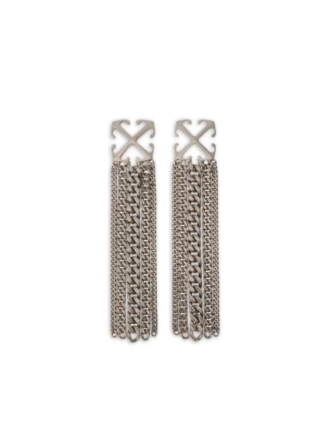 Off-White Arrow chain pendant earrings