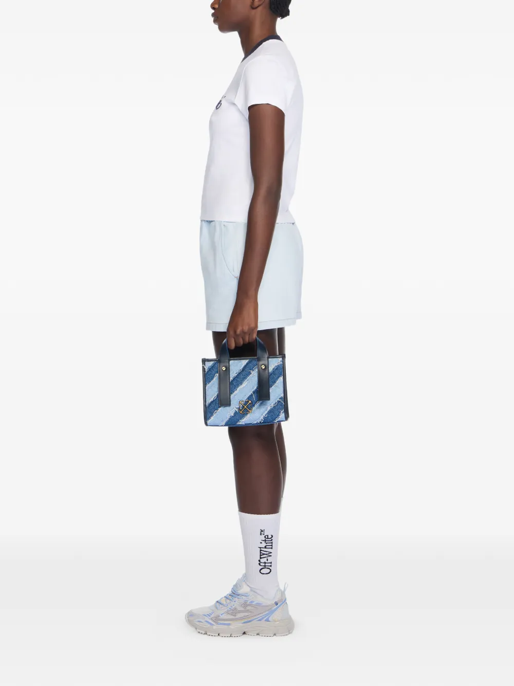 Off-White Gewatteerde denim shopper - Blauw