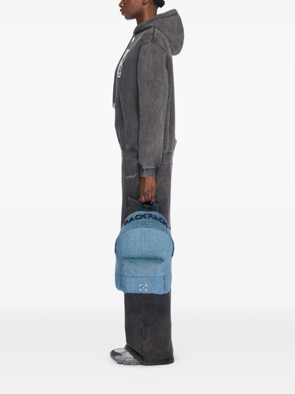 Off-White Jitney Quote denim rugzak - Blauw
