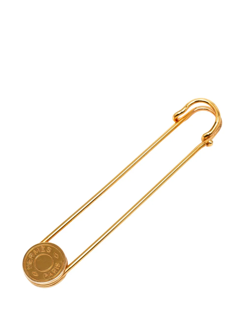 Hermès Pre-Owned 2010-2025 Gold Plated Clou de Selle Safety Pin Brooch costume brooch - Oro