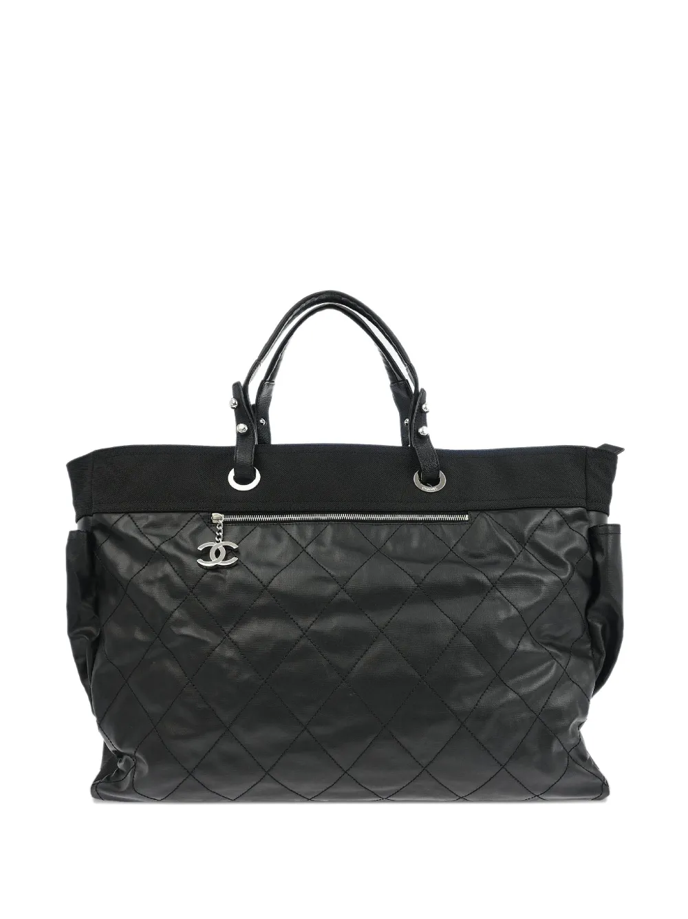 CHANEL Pre-Owned 2006-2008 quilted leather tote handbag - Black