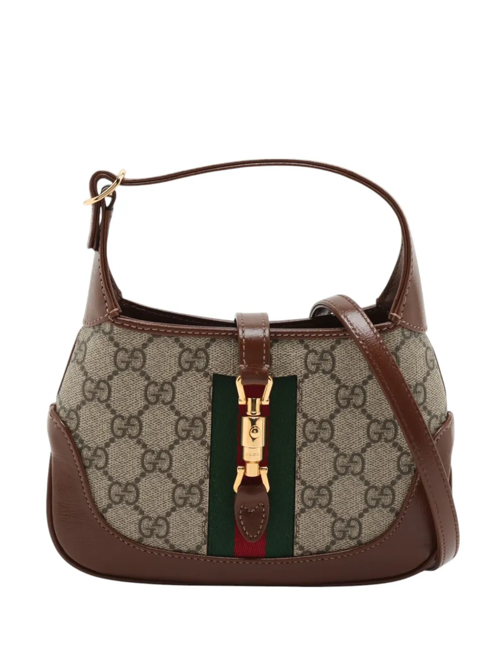 Gucci Pre-Owned 2016-2025 Mini GG Supreme Web Jackie 1961 crossbody bag - Marrone