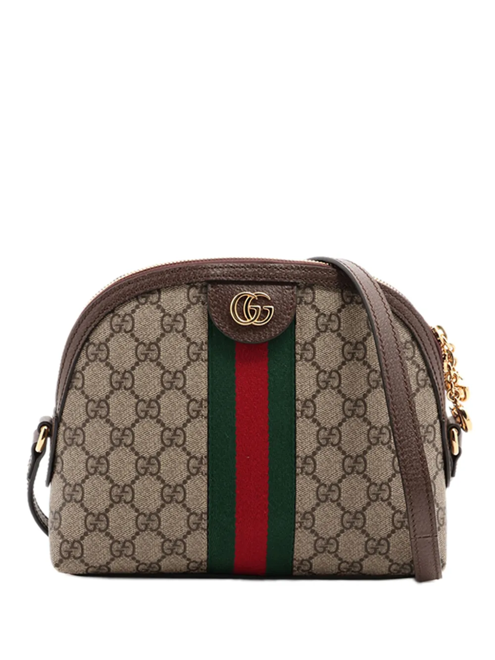 Gucci Pre-Owned 2016-2025 kleine GG Supreme Ophidia Dome Umhängetasche - Braun