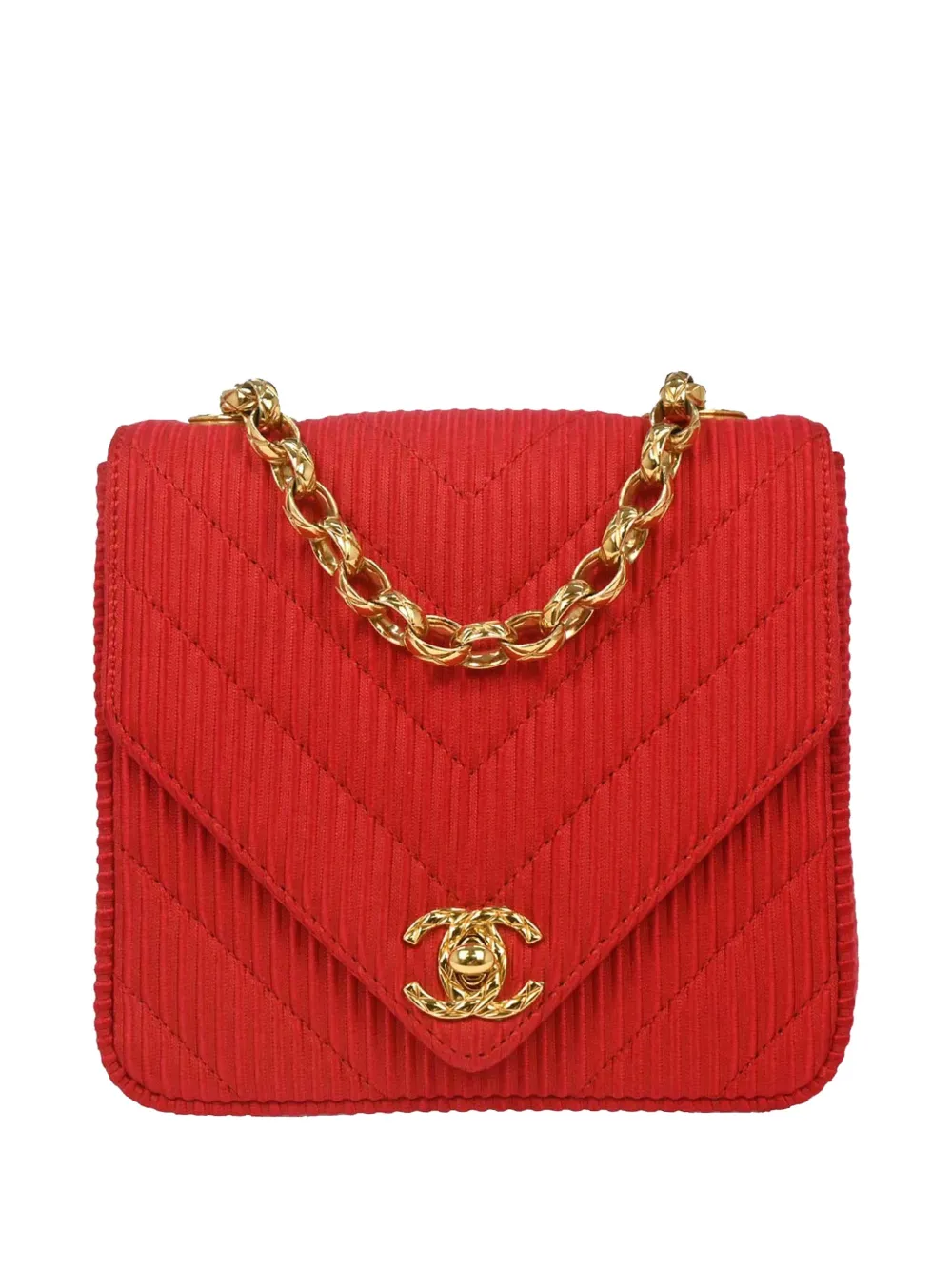 CHANEL Pre-Owned Borsa a spalla mini con catena 1991-1994 - Rosso