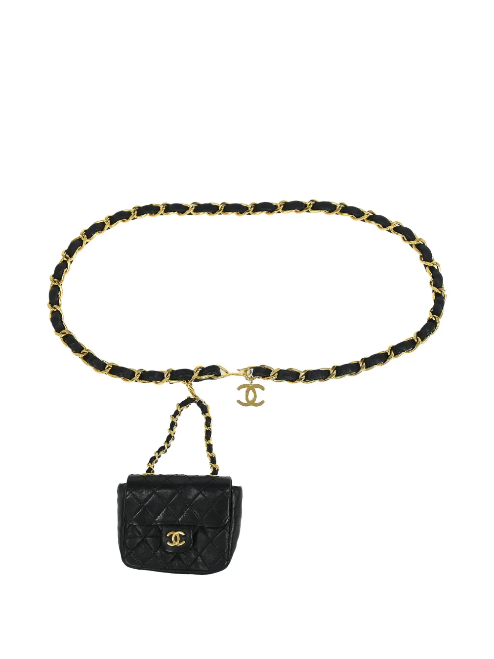 CHANEL Pre-Owned Borsa mini trapuntata con battente - Nero