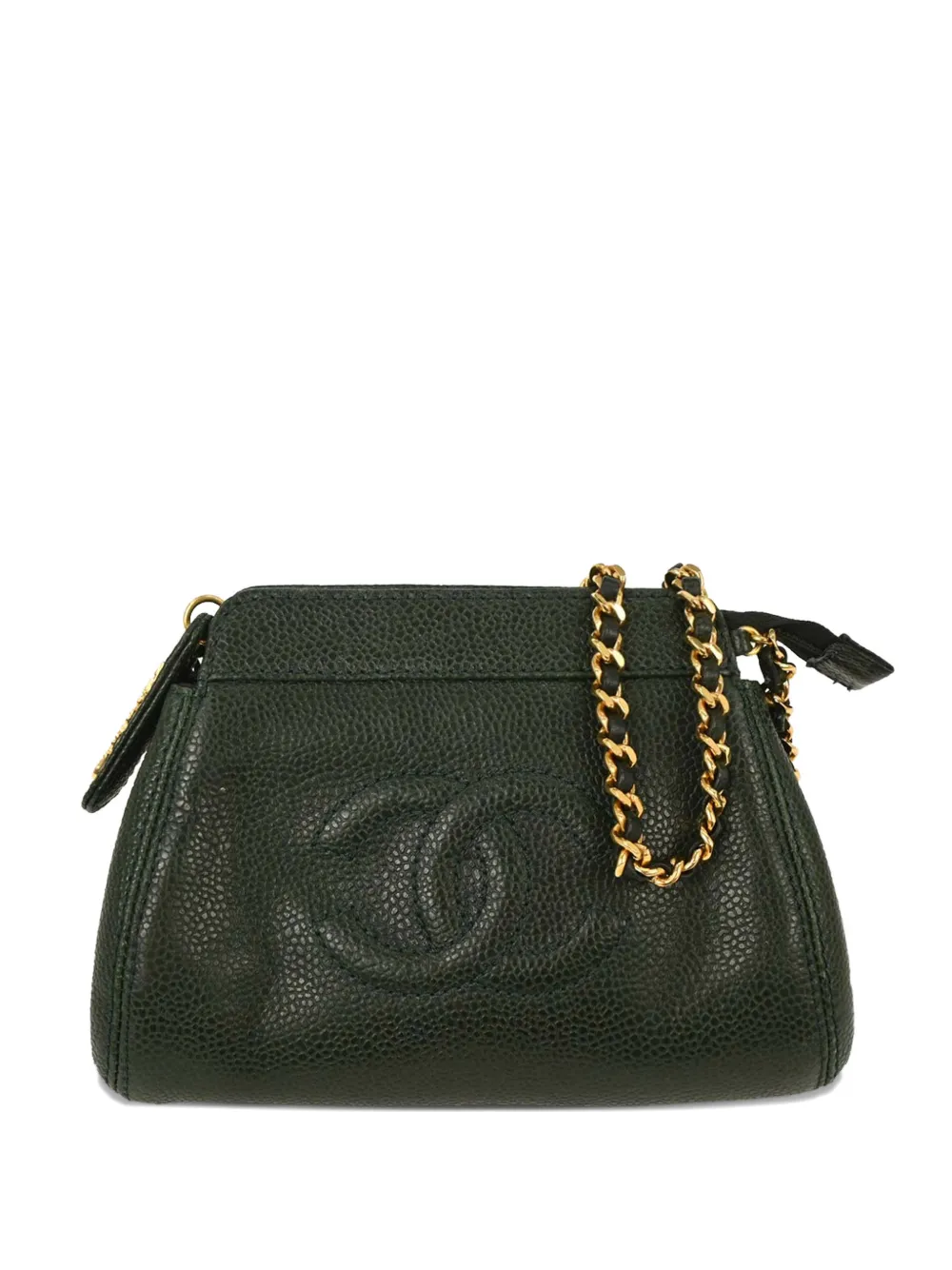 CHANEL Pre-Owned Borsa mini in pelle Caviar con catena 1997-1999 - Verde