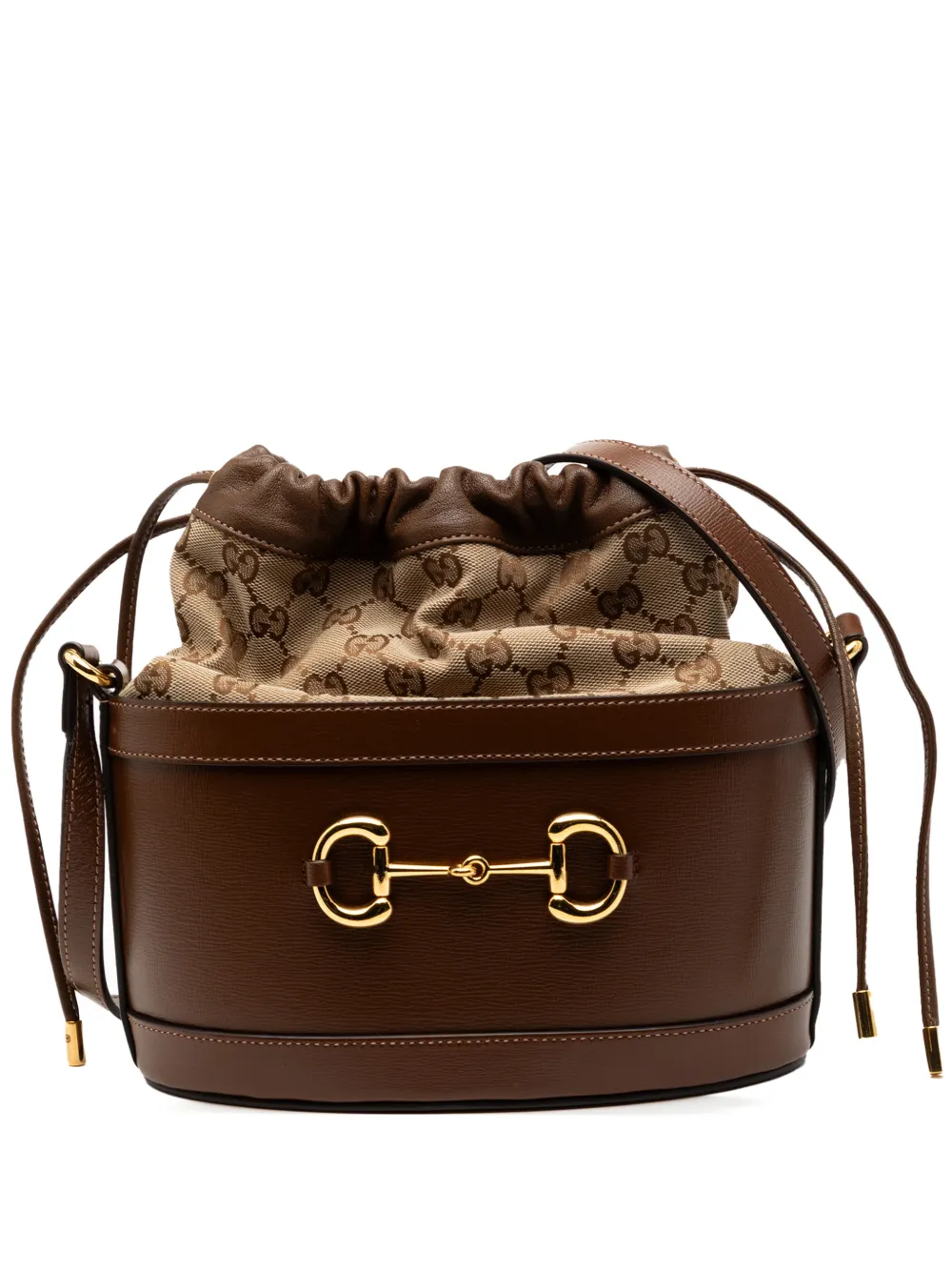 Gucci Pre-Owned 2016-2025 GG Canvas Horsebit 1955 bucket bag - Marrone