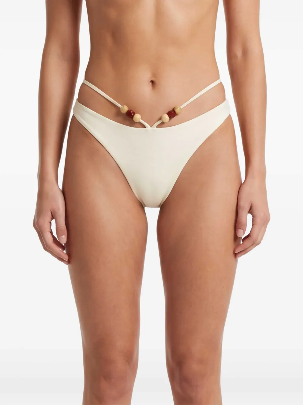 Magda Butrym RE26 bikinislip met kralen Beige