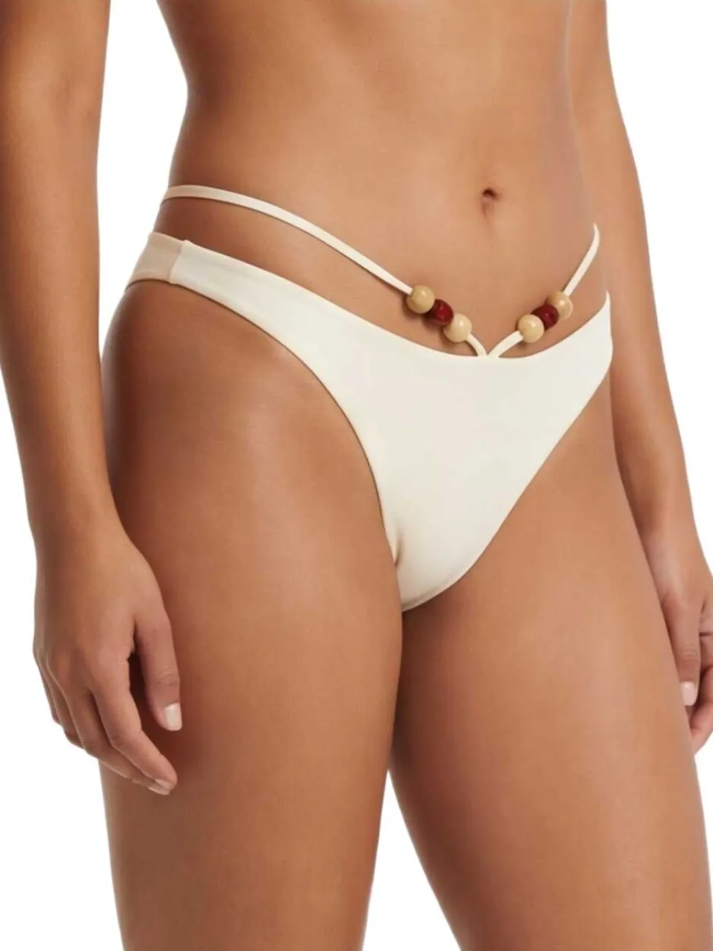 Magda Butrym RE26 bikinislip met kralen Beige