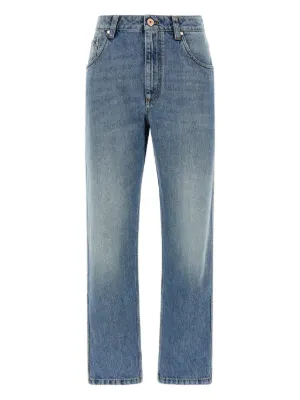 Brunello Cucinelli テーパード バギージーンズ | ブルー | FARFETCH JP