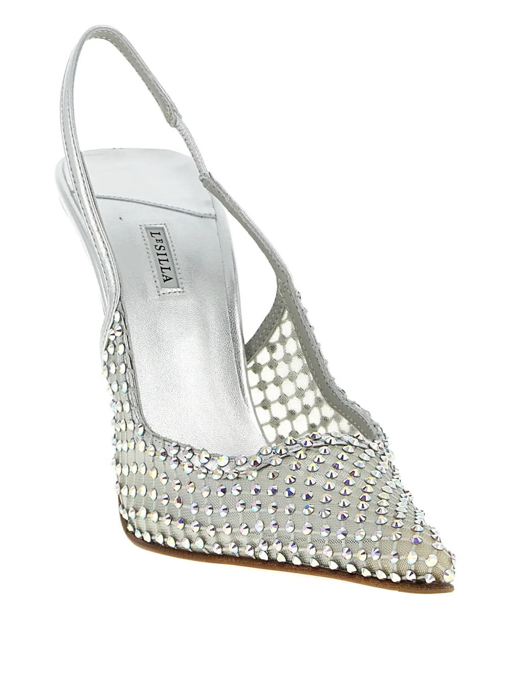 Le Silla Gilda slingback pumps verfraaid met stras Wit