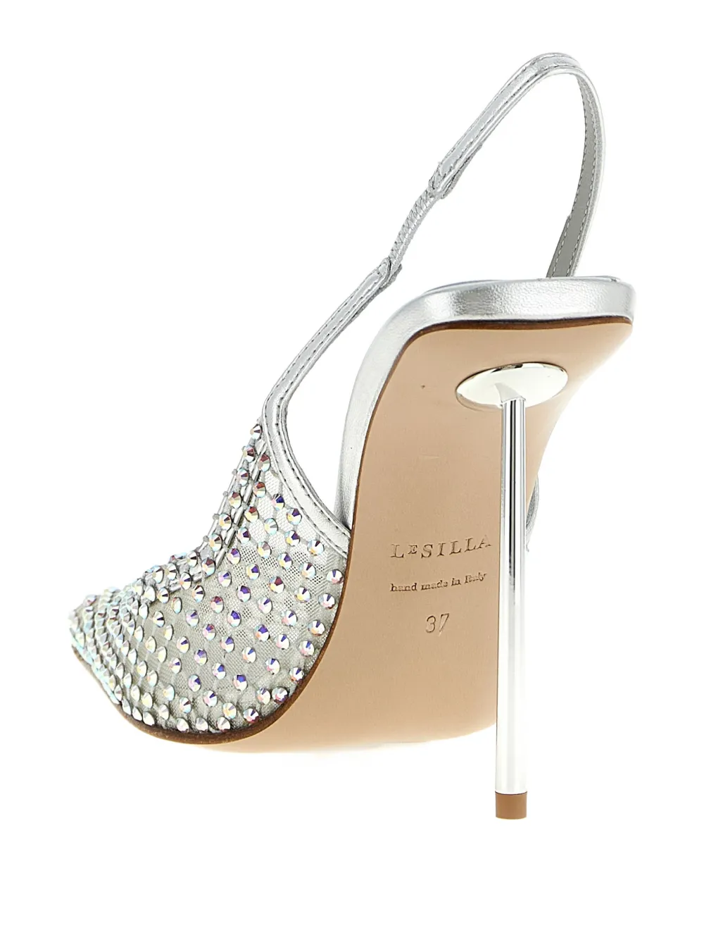 Le Silla Gilda slingback pumps verfraaid met stras Wit