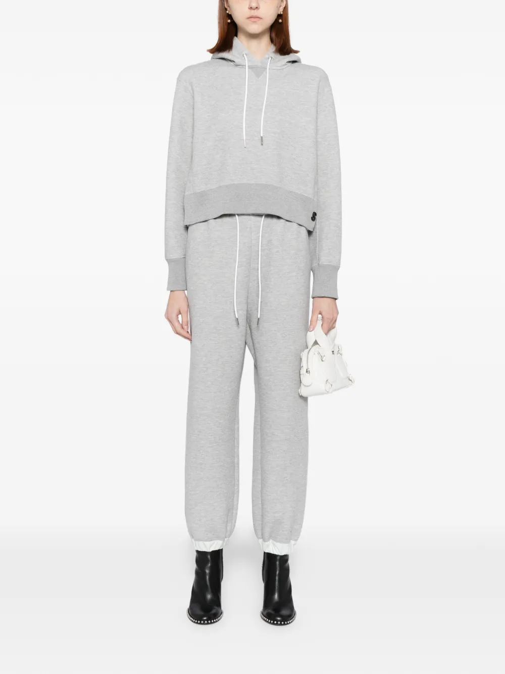 Sacai cropped hoodie - Grijs