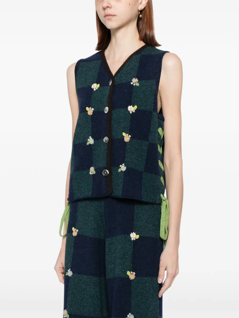 Checked Cardigan