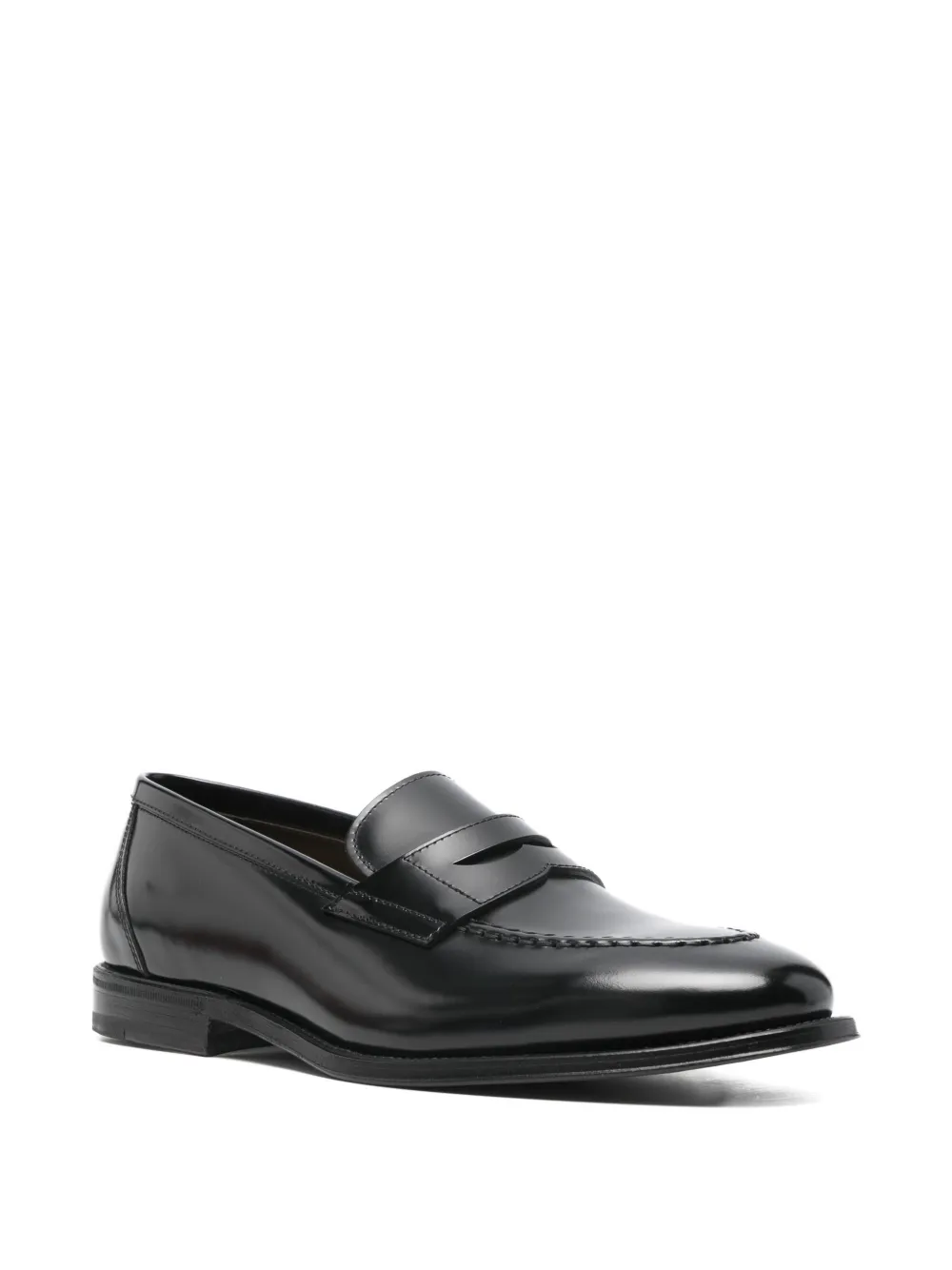 Henderson Baracco penny-strap stitch-detail loafers - Zwart
