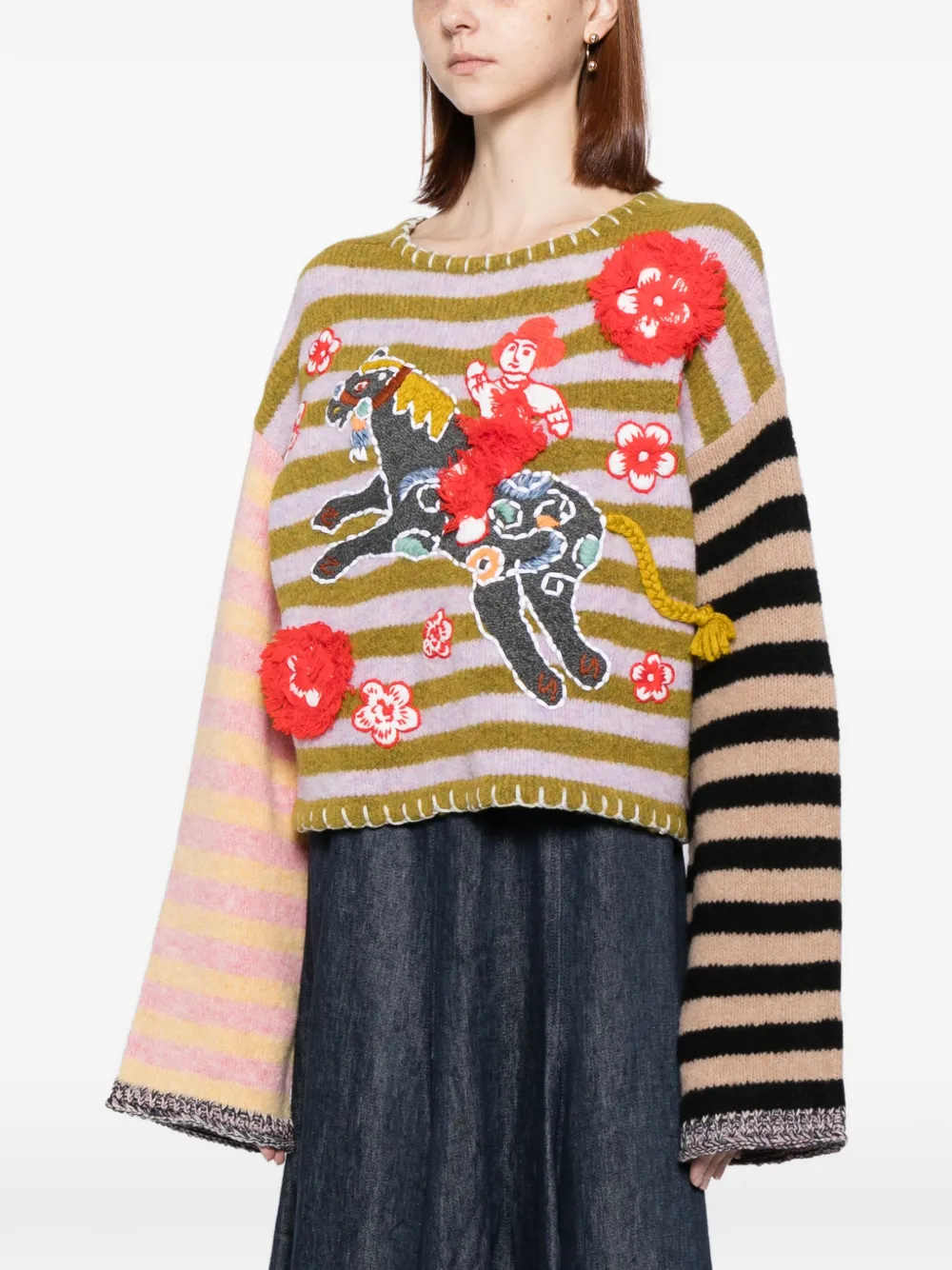  Yanyan Knits Fuzzy-horse Jumper - Purple 