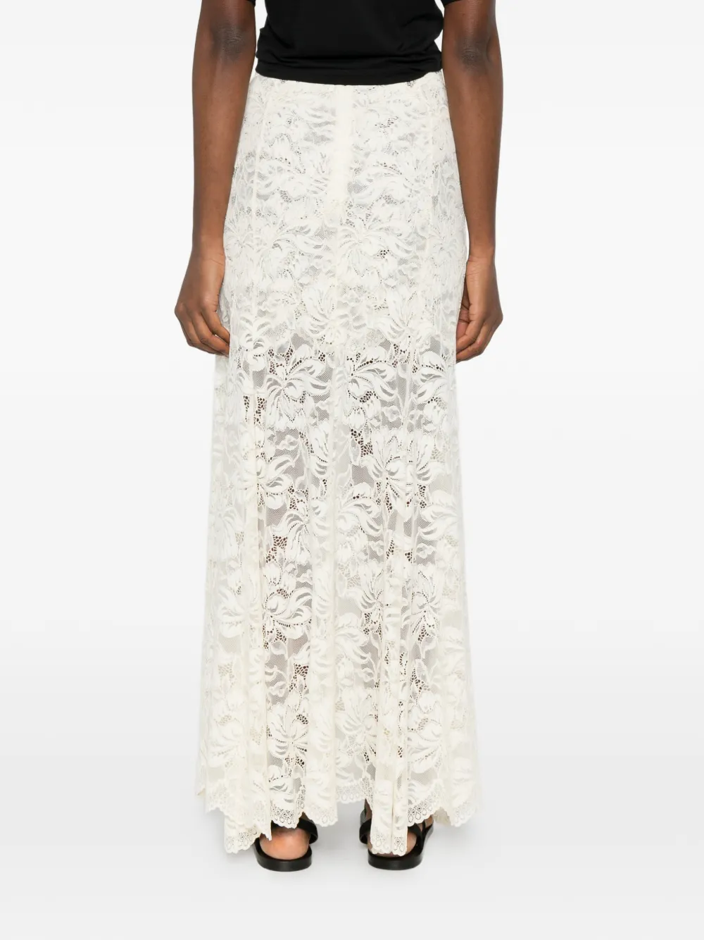 Rabanne Maxi-rok met kant Beige