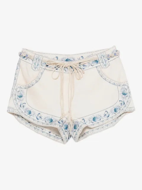 ZIMMERMANN drawstring embroidered shorts