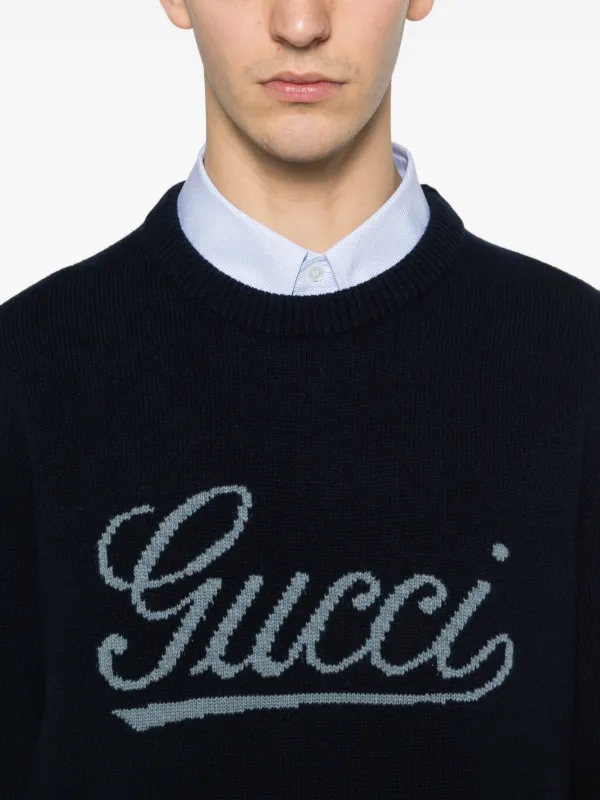 Gucci ロゴ セーター | ブルー | FARFETCH JP