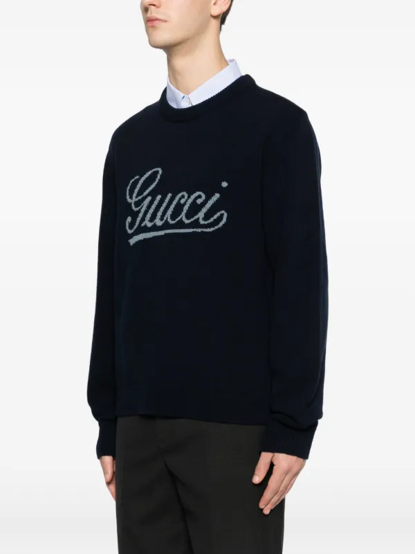 Gucci ロゴ セーター | ブルー | FARFETCH JP