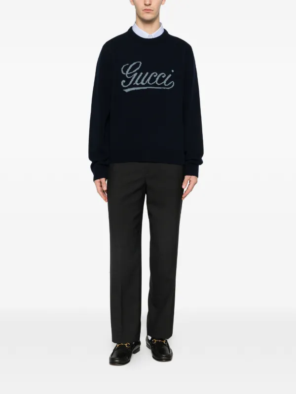 Gucci ロゴ セーター | ブルー | FARFETCH JP