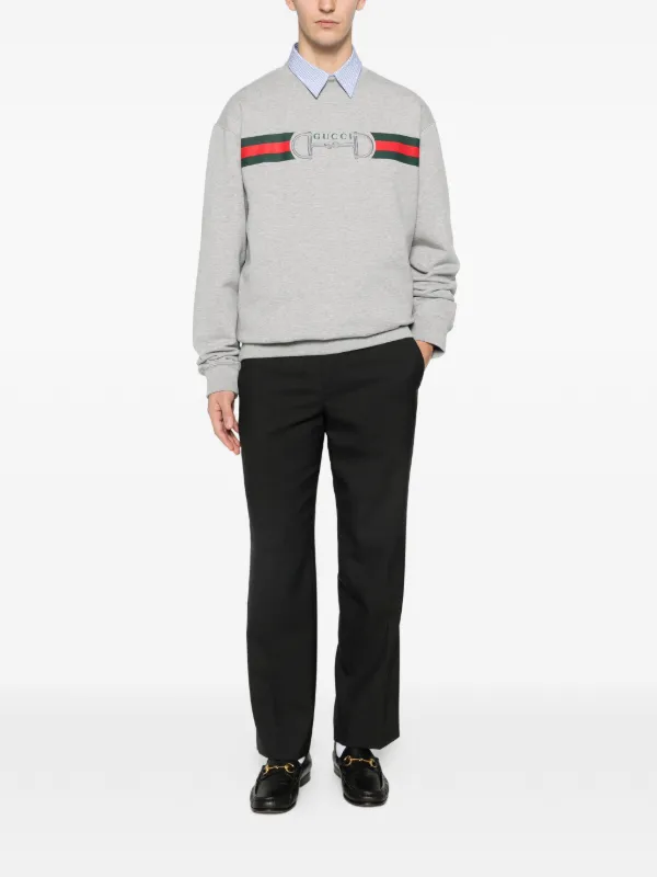 Gucci ストライプ スウェットシャツ | グレー | FARFETCH JP