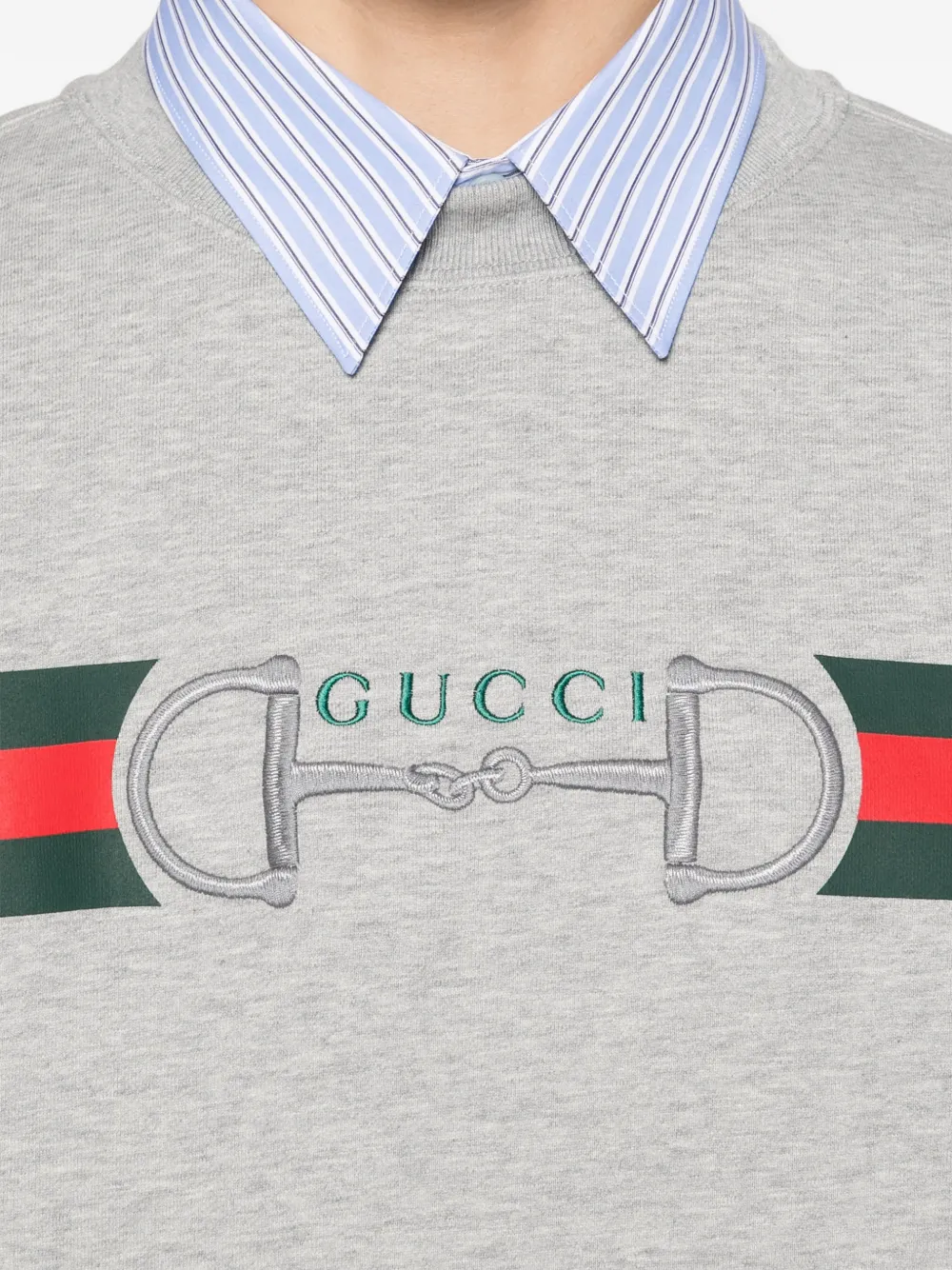 GUCCI ストライプデザイン スウェット Gucci ストライプ スウェットシャツ | グレー | FARFETCH JP