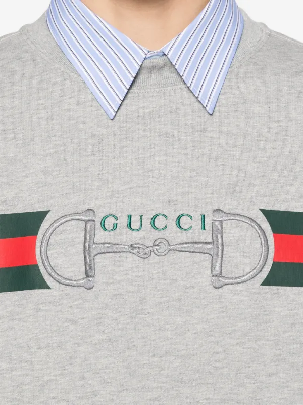 Gucci ストライプ スウェットシャツ | グレー | FARFETCH JP
