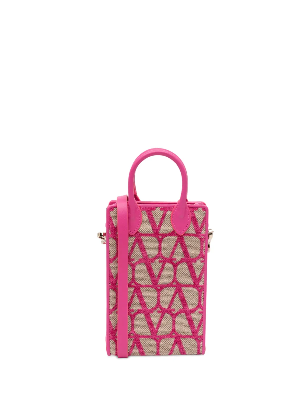 Valentino Garavani Pre-Owned 2018-2025 Leather Trimmed Toile Iconographe satchel - Marrone