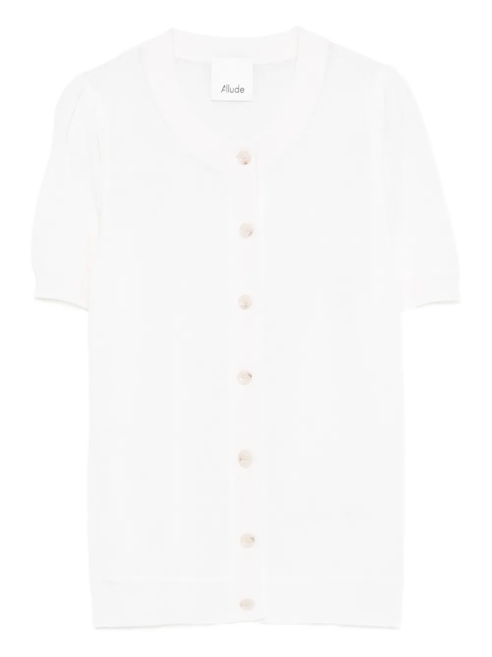 Allude button -fastening short-sleeve cardigan | White | Image 1