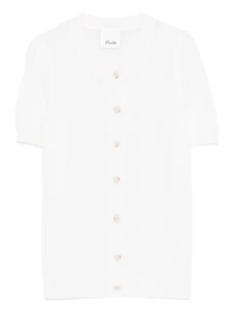 Allude button -fastening short-sleeve cardigan