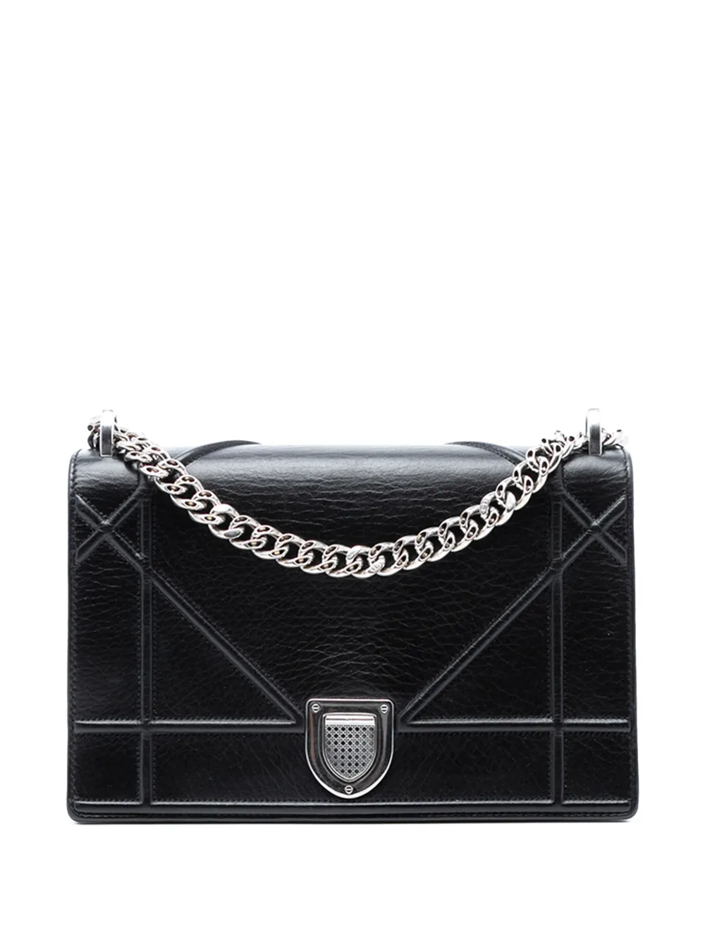 Christian Dior Pre-Owned 2017 Medium Grained Calfskin Diorama Flap crossbody bag - Nero