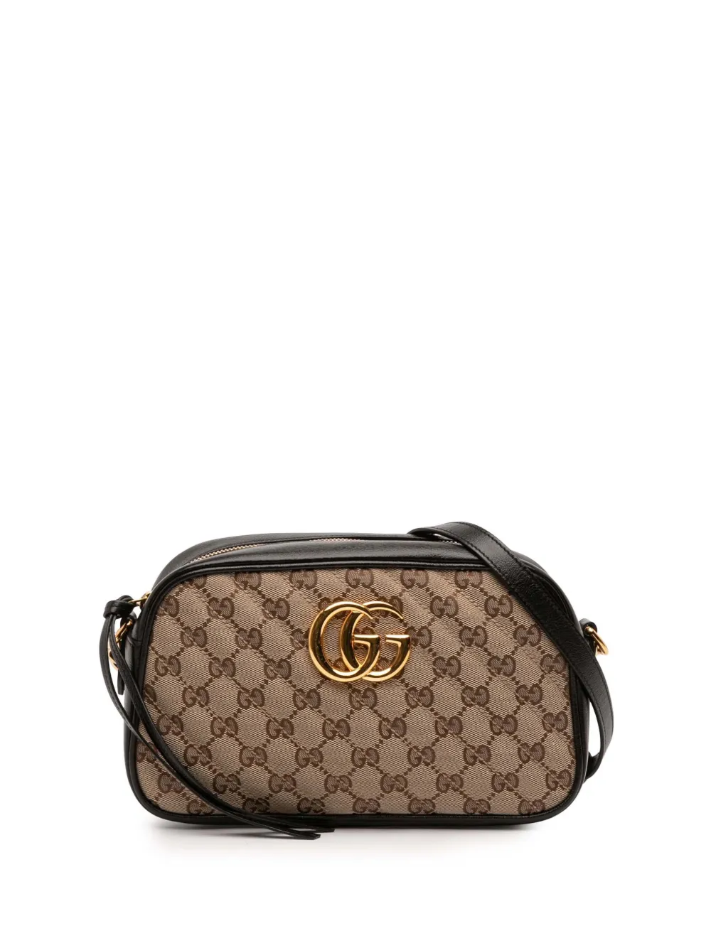 Gucci Pre-Owned 2016-2025 Small GG Marmont Matelasse GG Canvas and Leather crossbody bag - Marrone