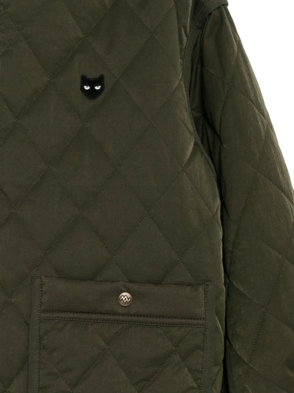  Songzio Panther-embroidered Quilted Jacket - Green 