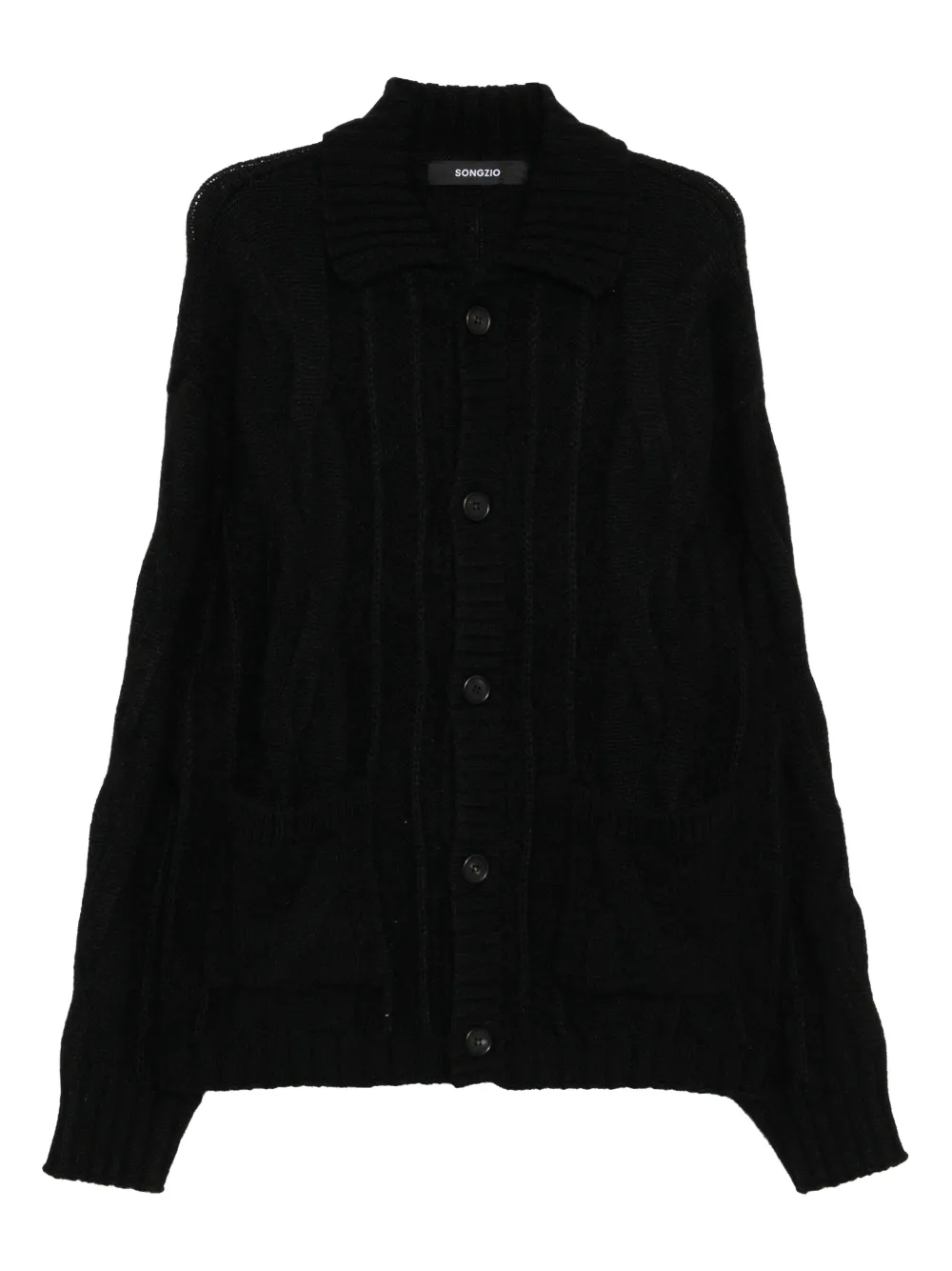 SONGZIO Cardigan con colletto - Nero