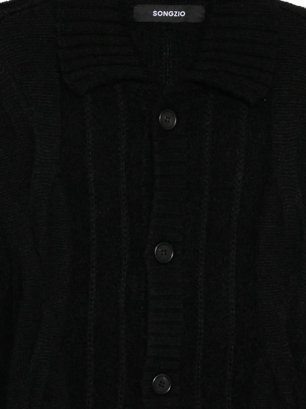  Songzio Collared Cardigan - Black 