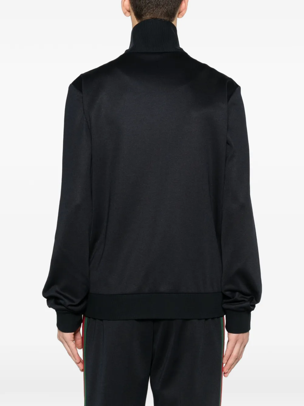 Gucci Jersey jack met rits en Web-design Blauw